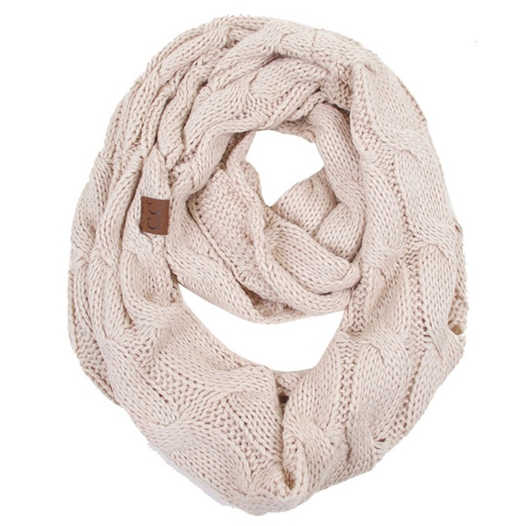 C.C 3pc Knit Warm Pom Beanie Gloves Scarves Set main image 4